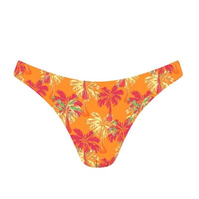 Lurex Brazilian Bikini Bottom-Orange Coconut Tree