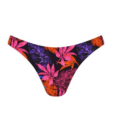 Slip bikini brasiliano in lurex-Foglie di banana