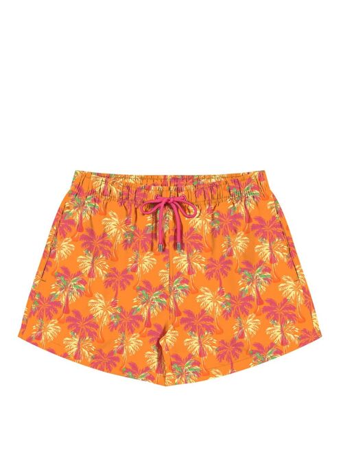 Men´s Swim Shorts-Orange Coconut Tree