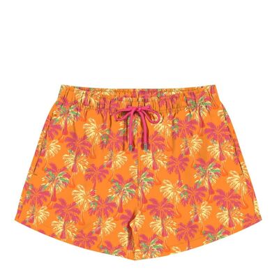 Men´s Swim Shorts-Orange Coconut Tree