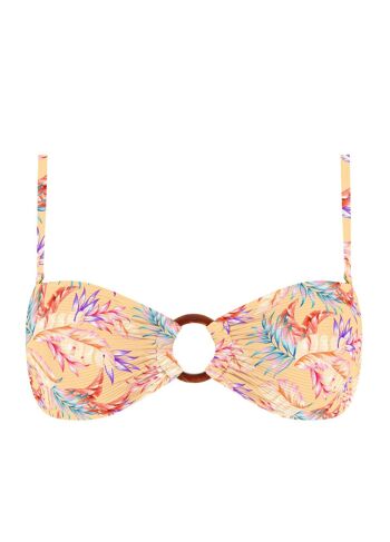 Haut de bikini bandeau de canalé avec estampado de hojas de palmera ámbar 1