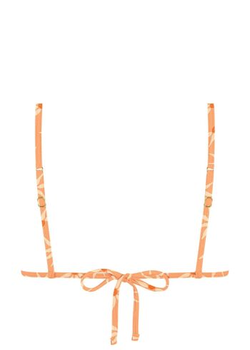 Haut de bikini triangulaire de canalé avec estampado de gerberas naranjas 2