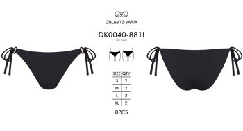 Braguitas de bikini acanaladas Cobertura estándar - Negro 3