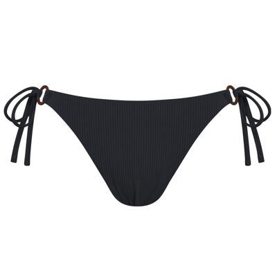 Braguitas de bikini acanaladas Cobertura standard - Negro