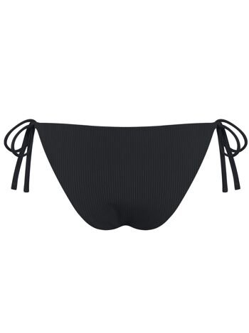 Braguitas de bikini acanaladas Cobertura estándar - Negro 2