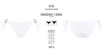 Braguitas de bikini acanaladas Cobertura estándar - Blanco 3