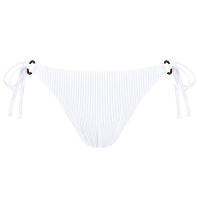 Braguitas de bikini acanaladas Cobertura standard - Blanco