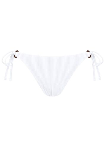 Braguitas de bikini acanaladas Cobertura estándar - Blanco 1