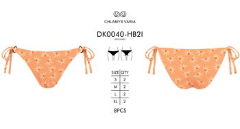 Braguita de bikini acanalada de cobertura estándar - Gerbera naranja 3
