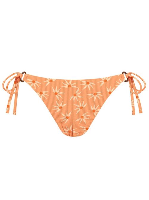 Braguita de bikini acanalada de cobertura estándar - Gerbera naranja