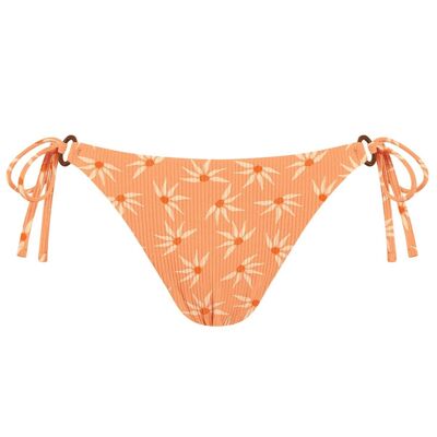 Braguita de bikini acanalada de cobertura standard - Gerbera naranja