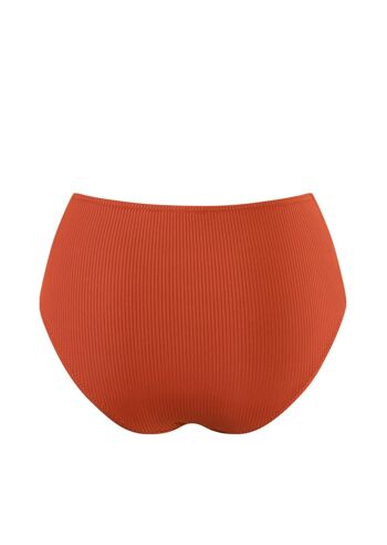 Braguita de bikini acanalada de cintura alta - Rojo carmesí 2
