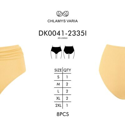 Braguita de bikini acanalada de cintura alta - Pera amarilla