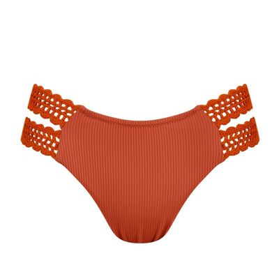 Brasilianischer Bikini-Unterteil mit Clip-On - Rot/Karmesin