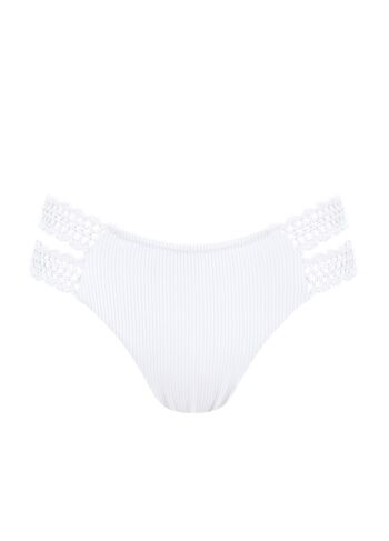 Hilo de parte lower de bikini brasileño - Blanco 1