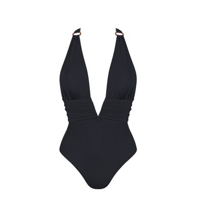 Ribbed Swimsuit-Black
