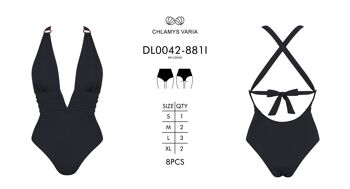 Maillot de bain côtelé-Noir 3