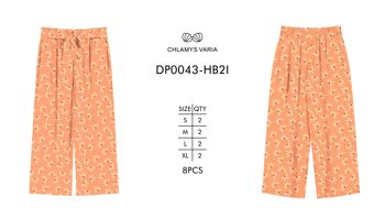Pantalon de plage pour femmes - Imprimé Gerbera orange 3