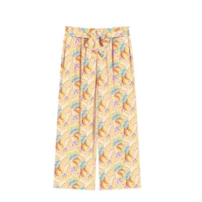 Women Beach Pants- Amber Palm frond Print