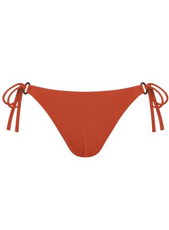Braguitas de bikini acanaladas de cobertura standard: rojo carmesí 1