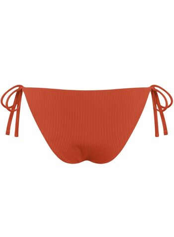 Braguitas de bikini acanaladas de cobertura standard: rojo carmesí 2