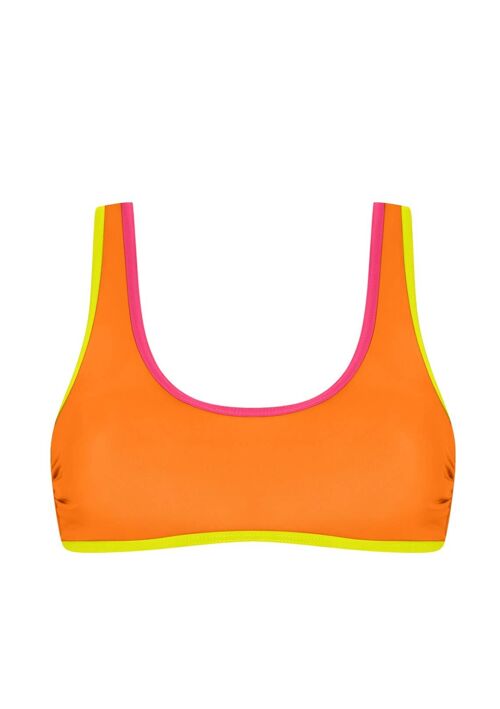 Square-neck bikini top-Orange Vitamin C