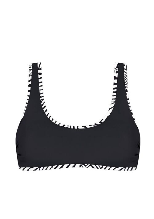 Square-neck bikini top-Black