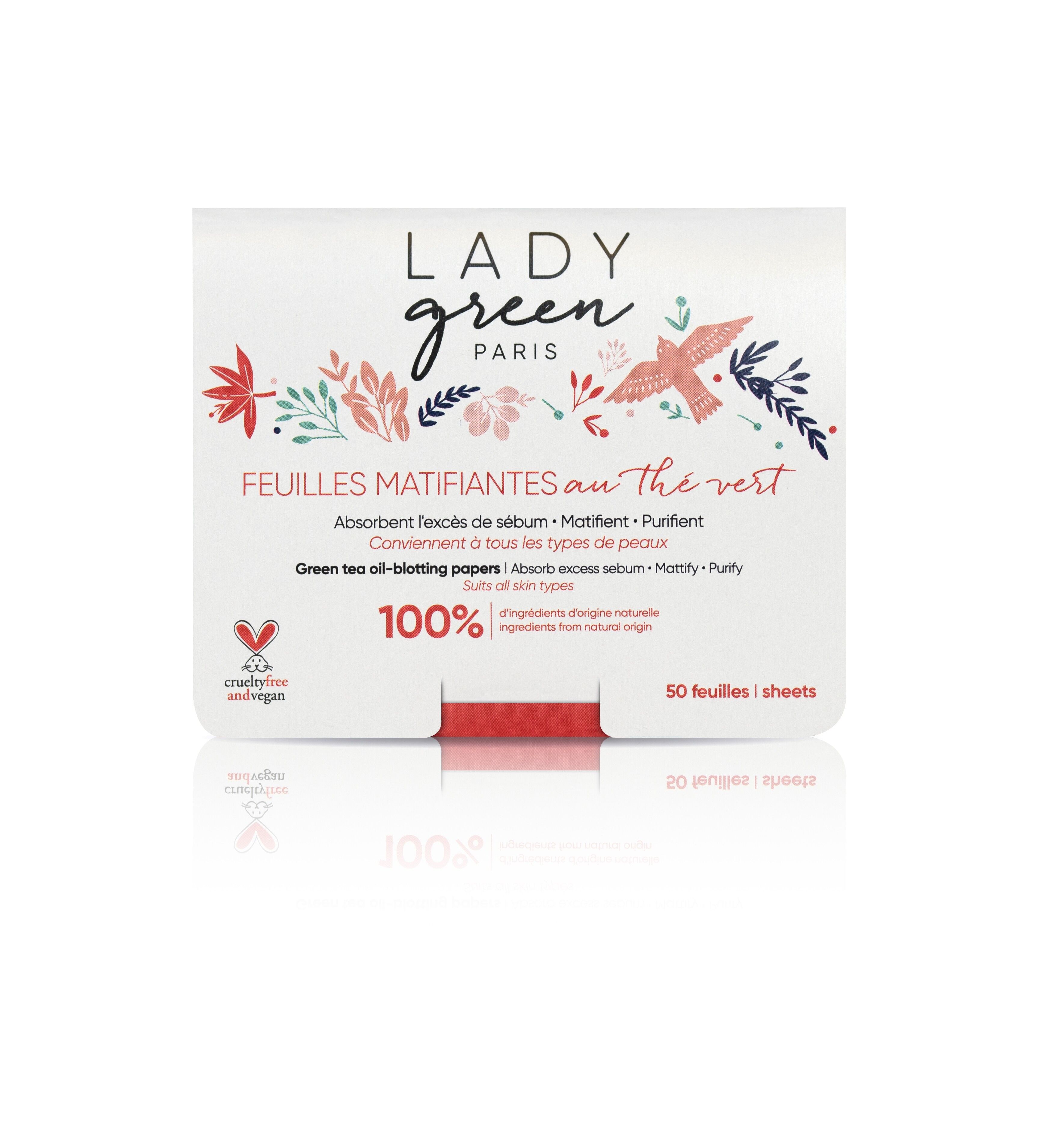 Hojas matificantes de té verde