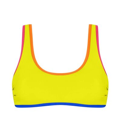 Square-neck bikini top-Lime