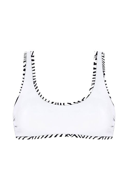 Square-neck bikini top-White