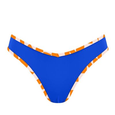 Slip bikini brasiliano con fascia a contrasto-Blu Navy