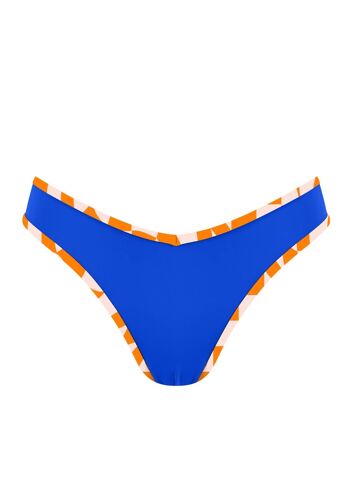 Bas de bikini brésilien avec bande contrastée-Bleu Marine 1