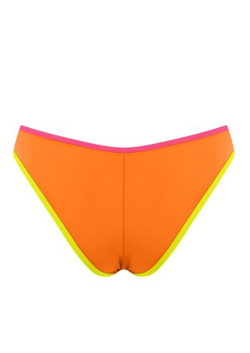 Bas de bikini brésilien avec bande contrastée-Orange Vitamin C 2