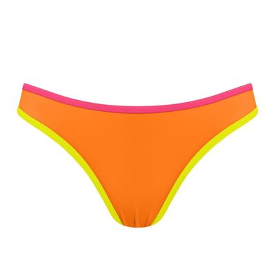 Bas de bikini avec bande contrastée-Orange Vitamine C