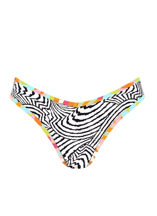 Brazilian Bikini Bottom with contrast band-Zebra stripes