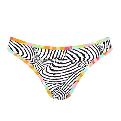 Slip bikini con fascia a contrasto strisce zebrate