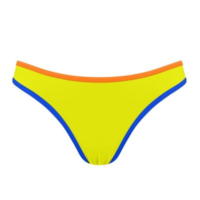 Slip bikini con fascia a contrasto Lime