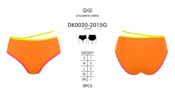 Bas de bikini taille haute avec bande contrastée-Orange Vitamin 3