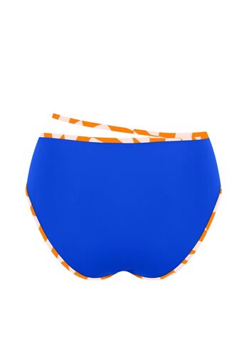 Bas de bikini taille haute avec bande contrastée-Bleu marine 2