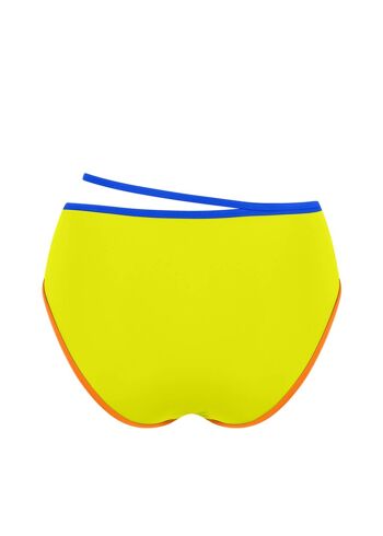 Bas de bikini taille haute avec bande contrastée-Lime 2