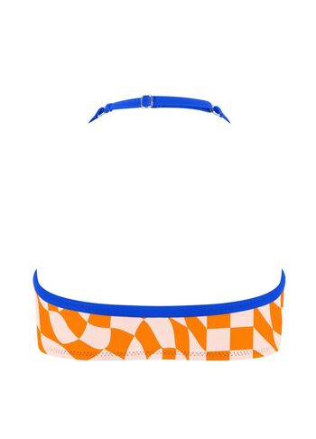 Haut de bikini pour fille - Damier orange 2