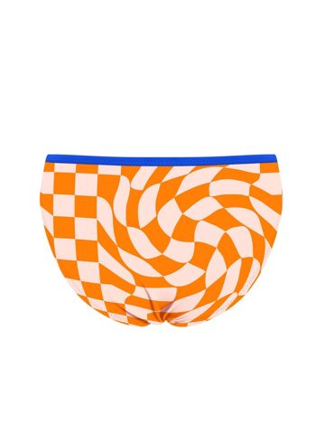 Bas de bikini pour fille - Damier orange 2