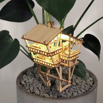 Petites cabanes dans les arbres, belvédère tropical, puzzle 3D en bois DIY 4