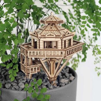 Tiny Treehouses Woodland Outpost, Puzzle 3D en bois DIY 1