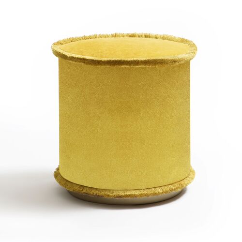 IL Pouf Tone on Tone Mustard