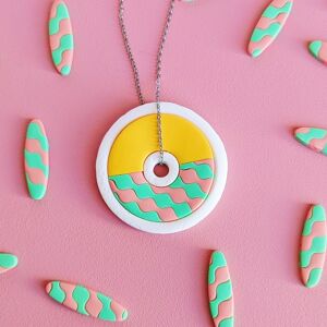 Collier multicolore à imprimé pastel hawaïen