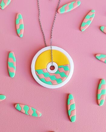 Collier multicolore à imprimé pastel hawaïen 1