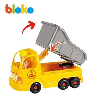 Coffret 100 Bloko + 1 Camion Chantier + 1 Figurine 3D - Dès 12 mois - 503693 2