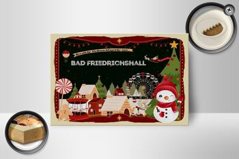 Panneau en bois Salutations de Noël de BAD FRIEDRICHSHALL cadeau 18x12 cm 2