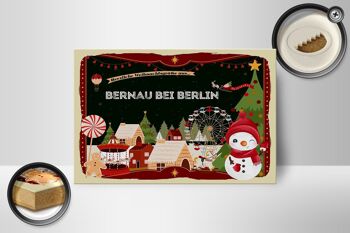 Panneau en bois Salutations de Noël BERNAU près de BERLIN cadeau 18x12cm 2